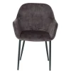 Wohnen Dunkelgrauer Armlehnenstuhl aus Samt - Estateas (2er Set)