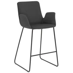 Wohnen Dunkelgrauer Barstuhl aus Microfaser - Umya