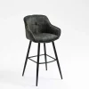 Wohnen Dunkelgrauer Barstuhl mit 74 cm Sitzhöhe - Complice (2er Set)