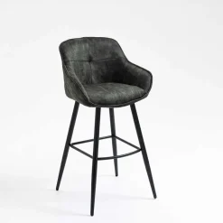 Wohnen Dunkelgrauer Barstuhl mit 74 cm Sitzhöhe - Complice (2er Set)