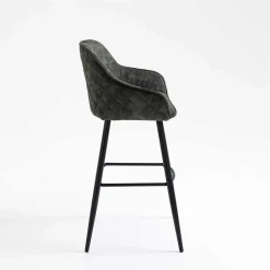 Wohnen Dunkelgrauer Barstuhl mit 74 cm Sitzhöhe - Complice (2er Set)