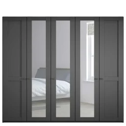 Wohnen Glasmöbel|Kleiderschränke*Dunkelgrauer Kleiderschrank mit Spiegeln - Mataram