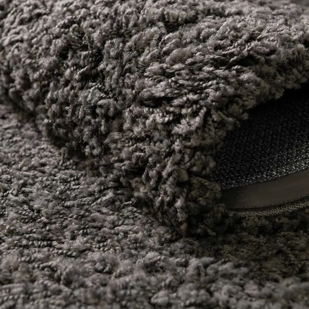 Wohnen Teppiche*Dunkelgrauer Teppich mit Hochflor - Rosarios