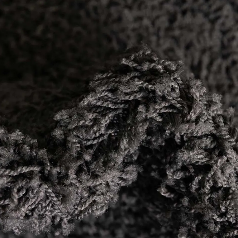 Wohnen Teppiche*Dunkelgrauer Teppich mit Hochflor - Rosarios