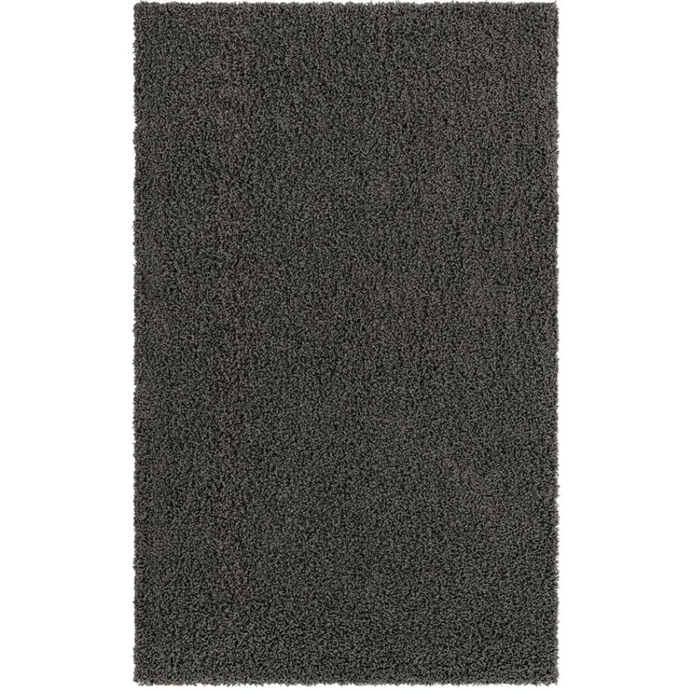 Wohnen Teppiche*Dunkelgrauer Teppich mit Hochflor - Rosarios