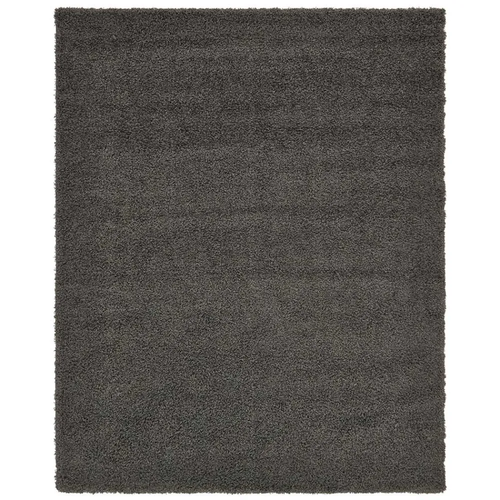 Wohnen Teppiche*Dunkelgrauer Teppich mit Hochflor - Rosarios