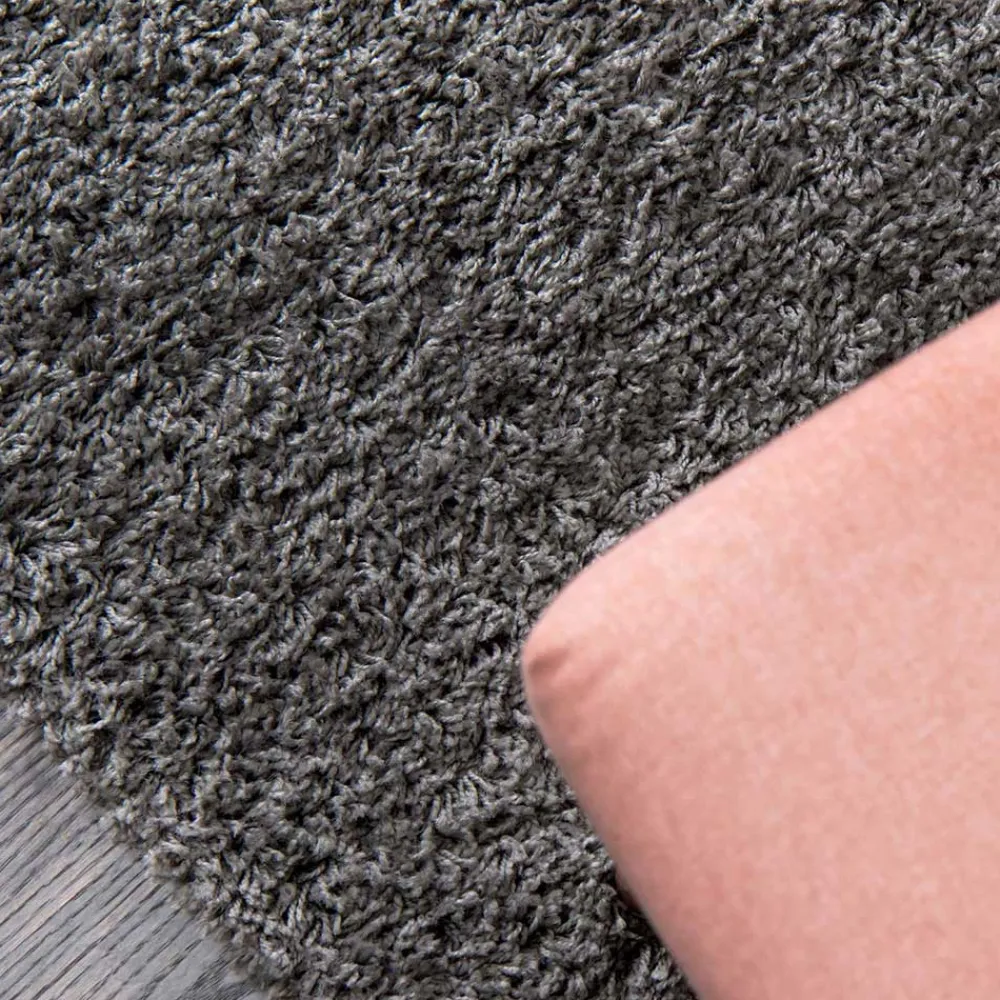 Wohnen Teppiche*Dunkelgrauer Teppich mit Hochflor - Rosarios