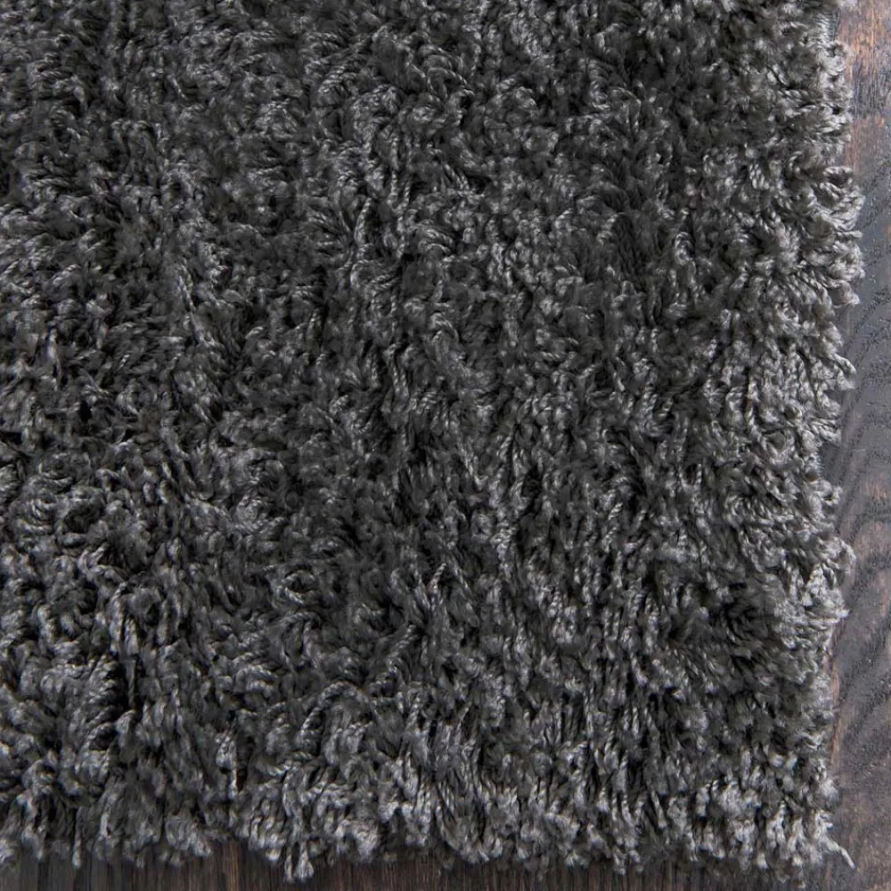 Wohnen Teppiche*Dunkelgrauer Teppich mit Hochflor - Rosarios