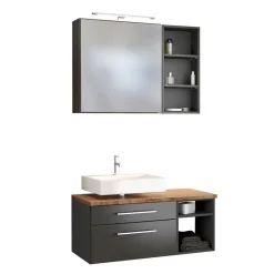 Wohnen Dunkelgrauer Waschplatz hängend - Estregos II (dreiteilig)