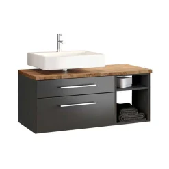 Wohnen Dunkelgrauer Waschplatz hängend - Estregos II (dreiteilig)