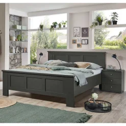 Wohnen Dunkelgraues Bettgestell in 180 cm Breite - Mataram