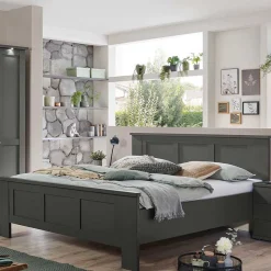 Wohnen Dunkelgraues Bettgestell in 180 cm Breite - Mataram