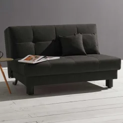 Wohnen Schlafsofas|Sofas*Dunkelgraues Faltsofa aus Velours - Jacksons