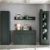 Wohnen Wohnwände|Wohnwand*Dunkelgrüne Country Möbel Set - Niestov (vierteilig)