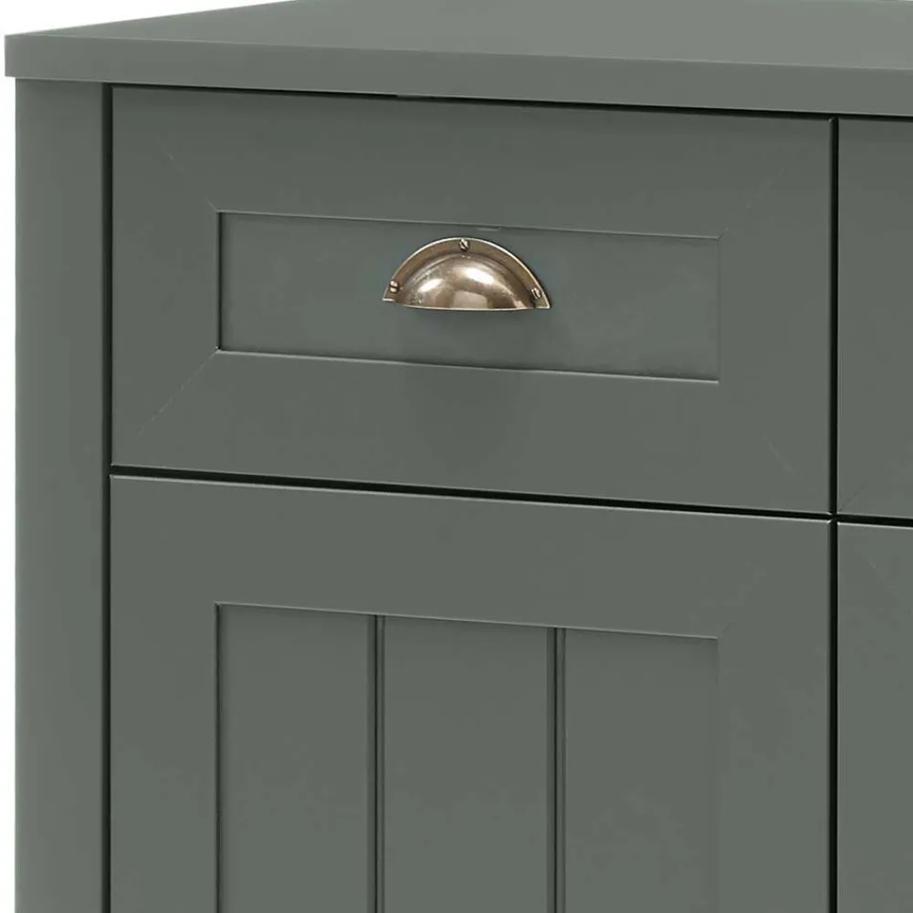 Wohnen Wohnwände|Wohnwand*Dunkelgrüne Country Möbel Set - Niestov (vierteilig)