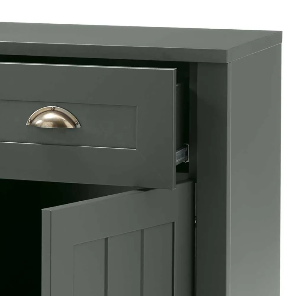 Wohnen Wohnwände|Wohnwand*Dunkelgrüne Country Möbel Set - Niestov (vierteilig)