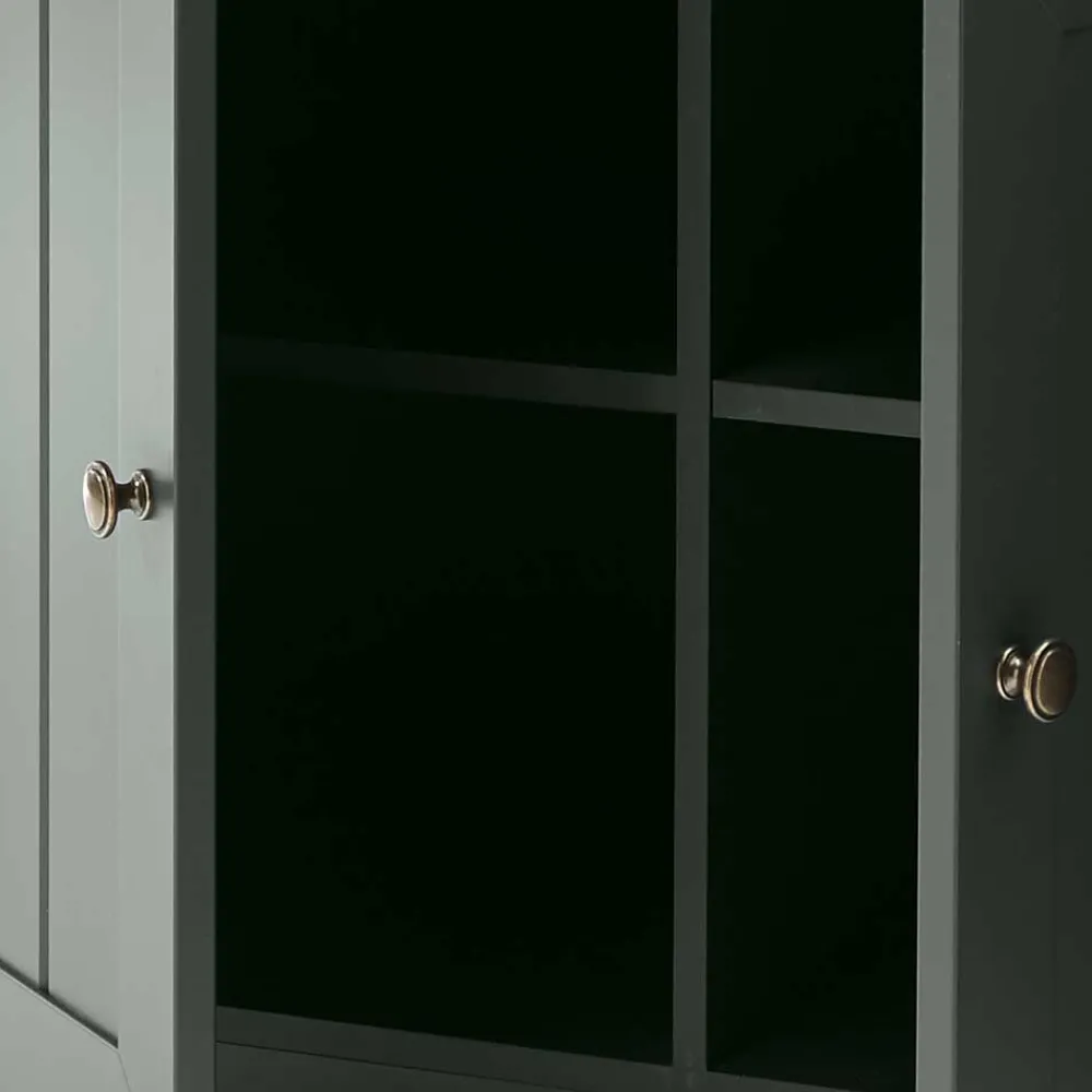 Wohnen Wohnwände|Wohnwand*Dunkelgrüne Country Möbel Set - Niestov (vierteilig)