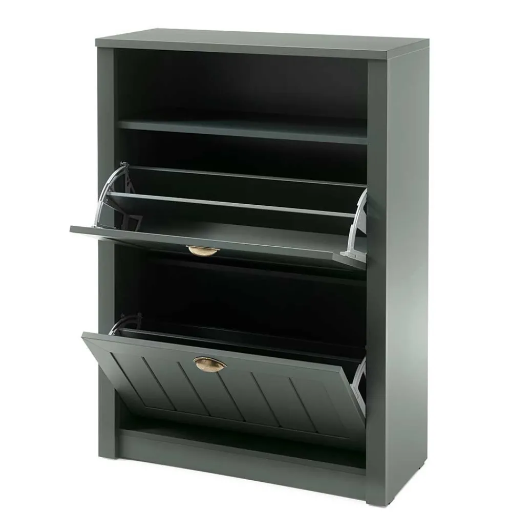 Wohnen Garderoben|Garderoben*Dunkelgrüne Flurmöbel Kombination - Niestov (vierteilig)