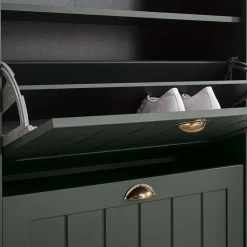 Wohnen Garderoben|Garderoben*Dunkelgrüne Flurmöbel Kombination - Niestov (vierteilig)