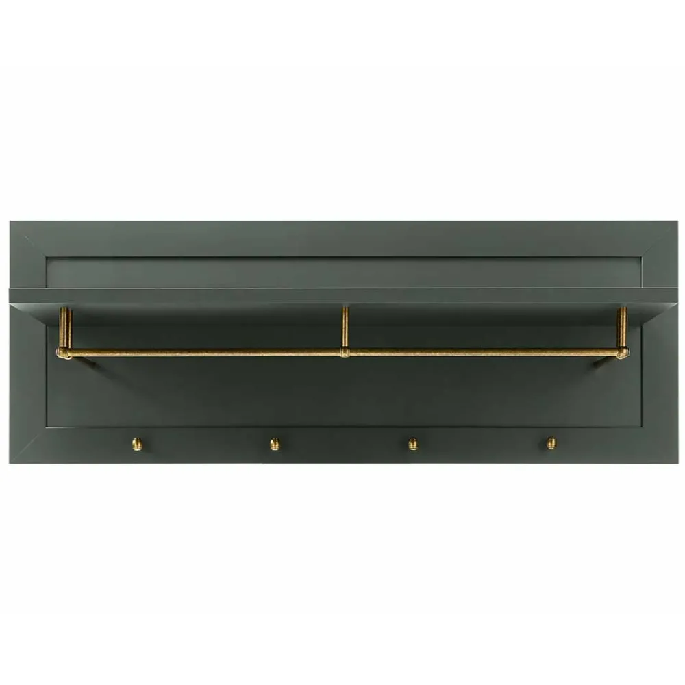 Wohnen Garderoben|Garderoben*Dunkelgrüne Landhaus Garderobe mit 4 Haken - Niestov