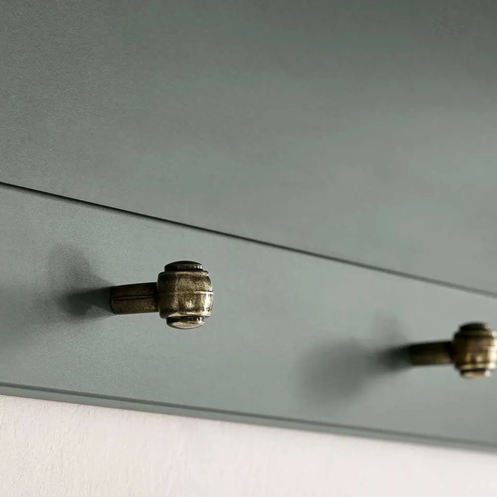 Wohnen Garderoben|Garderoben*Dunkelgrüne Landhaus Garderobe mit 4 Haken - Niestov