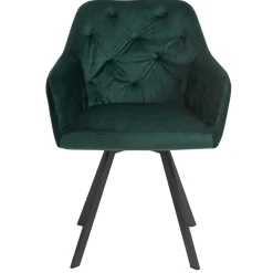 Wohnen Wohnzimmerstühle*Dunkelgrüner Samt Drehstuhl für den Esstisch - Cali