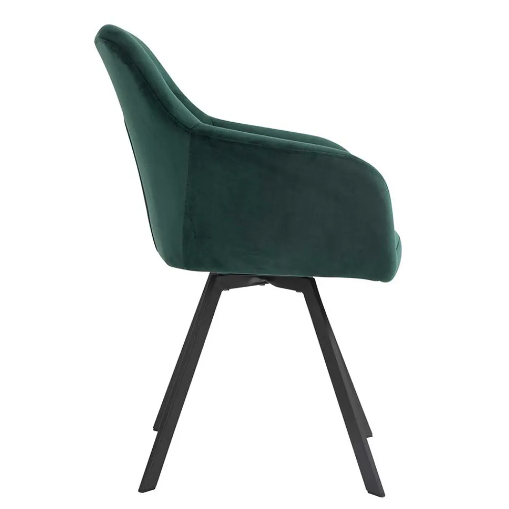 Wohnen Wohnzimmerstühle*Dunkelgrüner Samt Drehstuhl für den Esstisch - Cali