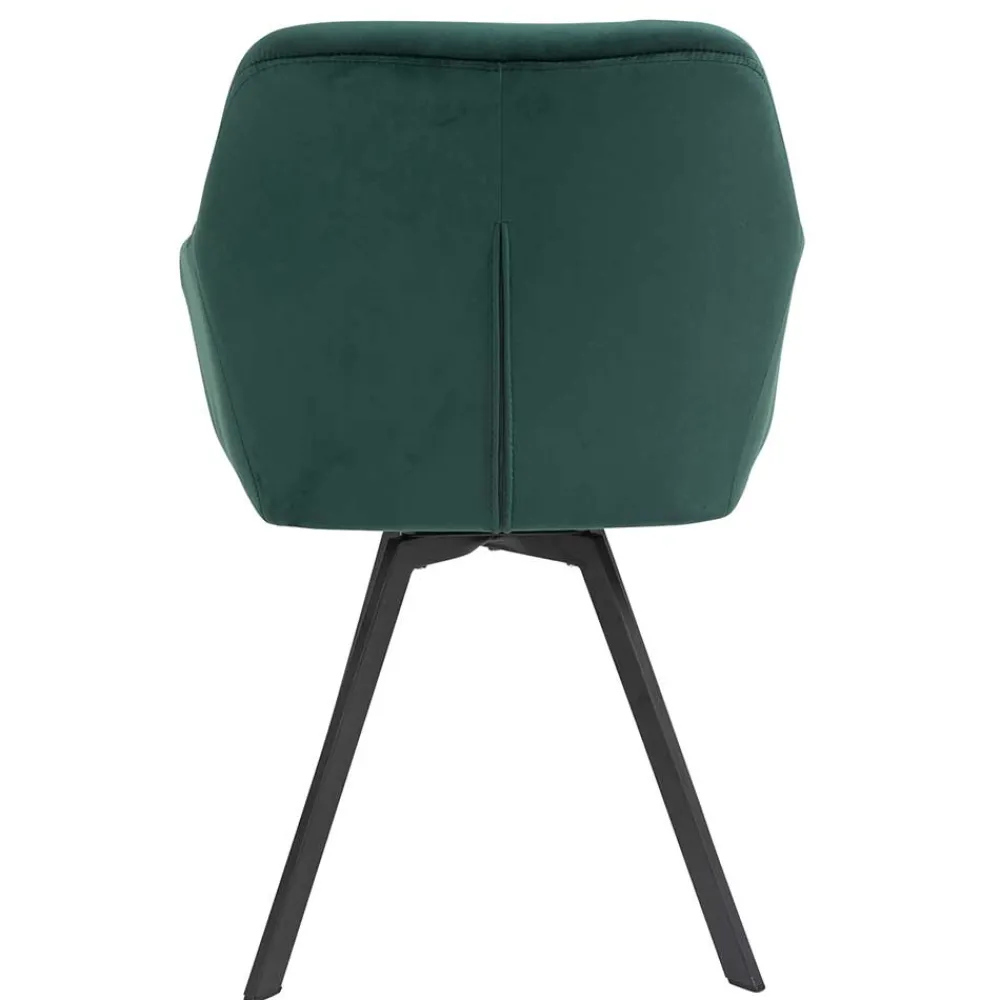 Wohnen Wohnzimmerstühle*Dunkelgrüner Samt Drehstuhl für den Esstisch - Cali