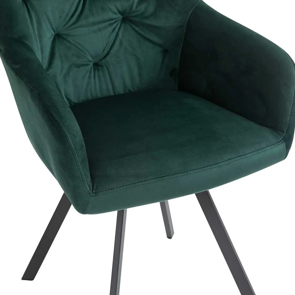 Wohnen Wohnzimmerstühle*Dunkelgrüner Samt Drehstuhl für den Esstisch - Cali