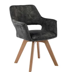 Wohnen Küchenstühle|Esszimmerstühle*Dunkelgrüner Tischsessel aus Samt - Gregg (2er Set)