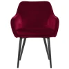 Wohnen Dunkelroter Tischsessel aus Samt - Laydia