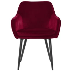 Wohnen Dunkelroter Tischsessel aus Samt - Laydia