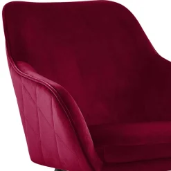 Wohnen Dunkelroter Tischsessel aus Samt - Laydia