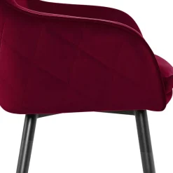 Wohnen Dunkelroter Tischsessel aus Samt - Laydia