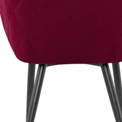 Wohnen Dunkelroter Tischsessel aus Samt - Laydia