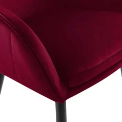 Wohnen Dunkelroter Tischsessel aus Samt - Laydia