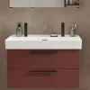 Wohnen Dunkelroter Waschtisch für zwei Armaturen - Exeler
