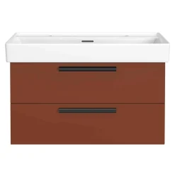 Wohnen Dunkelroter Waschtisch für zwei Armaturen - Exeler