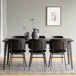 Wohnen Dunkle Essgruppe im Skandi Design - Casna (siebenteilig)