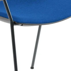 Wohnen Küchenstühle|Esszimmerstühle*Dunkler Armlehnenstuhl mit Polstersitz Blau - Praggio