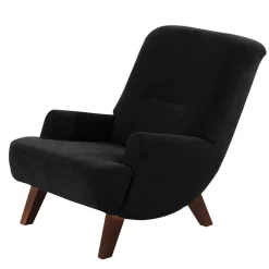 Wohnen Dunkler Relaxsessel aus Velours Schwarz - Leverias