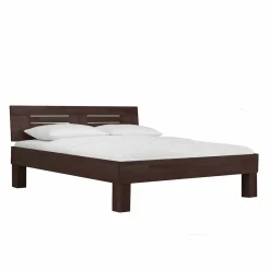 Wohnen Braune Möbel|Naturholzmöbel*Dunkles Massivholz Bett Ceolata in Buche Wenge lackiert