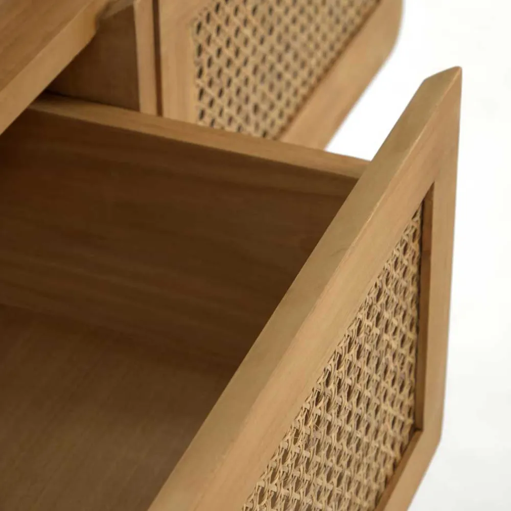 Wohnen Rattanmöbel|Waschtisch*Echtholz Waschtisch aus Teak mit Wiener Geflecht - Tiranny