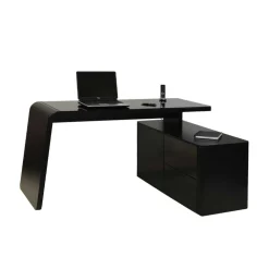 Kinder Wohnen Eck PC Schreibtisch Cigemba in Schwarz