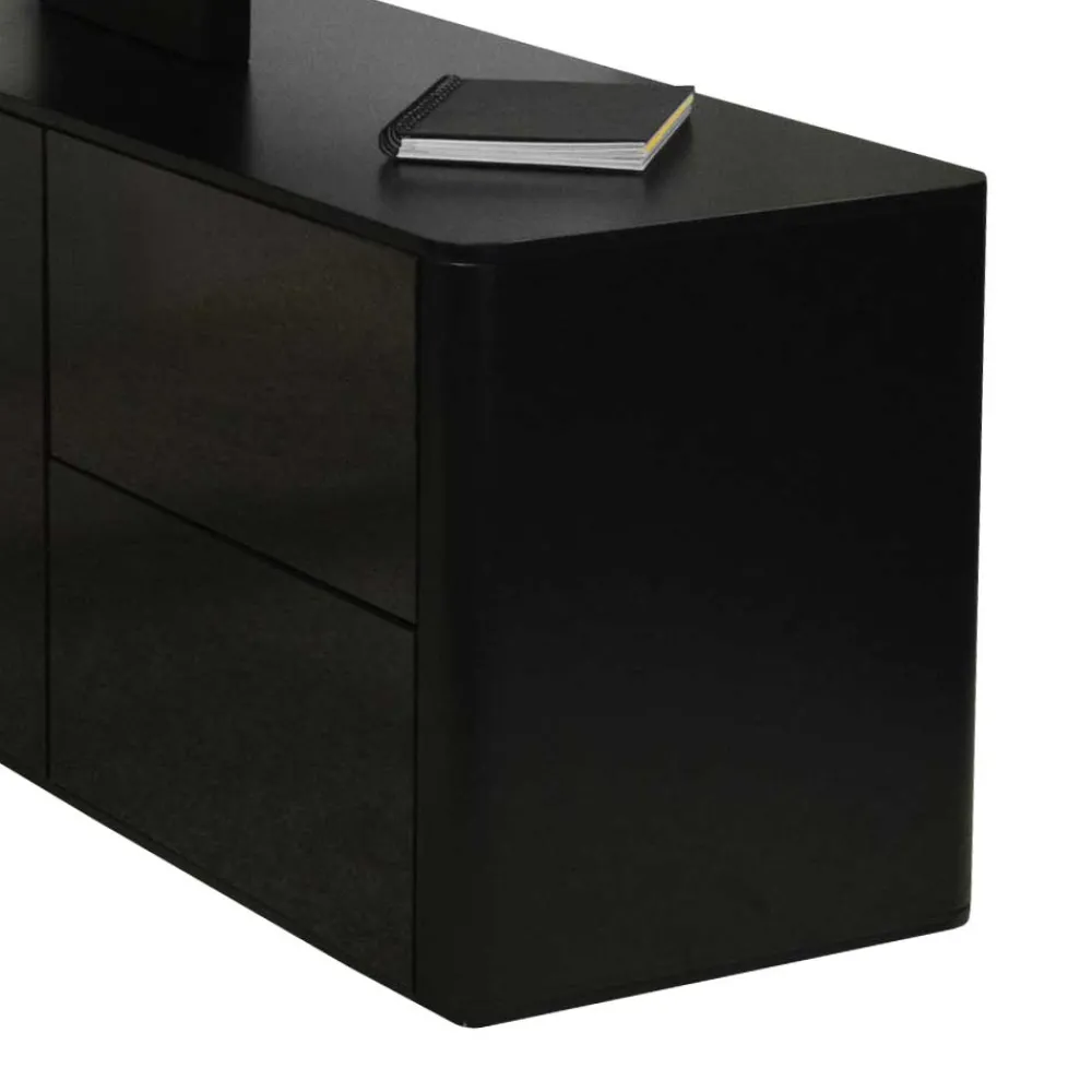 Kinder Wohnen Eck PC Schreibtisch Cigemba in Schwarz