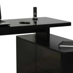 Kinder Wohnen Eck PC Schreibtisch Cigemba in Schwarz