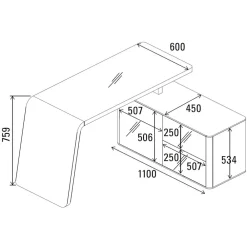 Kinder Wohnen Eck PC Schreibtisch Cigemba in Schwarz