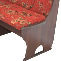 Wohnen Eckbank Set in Nussbaum Braun mit Rot - Baltymore (vierteilig)