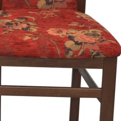 Wohnen Eckbank Set in Nussbaum Braun mit Rot - Baltymore (vierteilig)