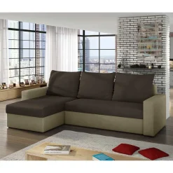 Wohnen Schlafsofas*Eckbettsofa in Braun und Beige - Rodaris